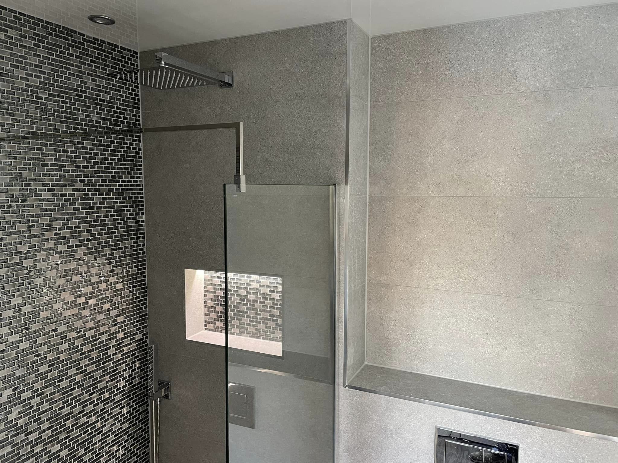 Modern tiling in a shower