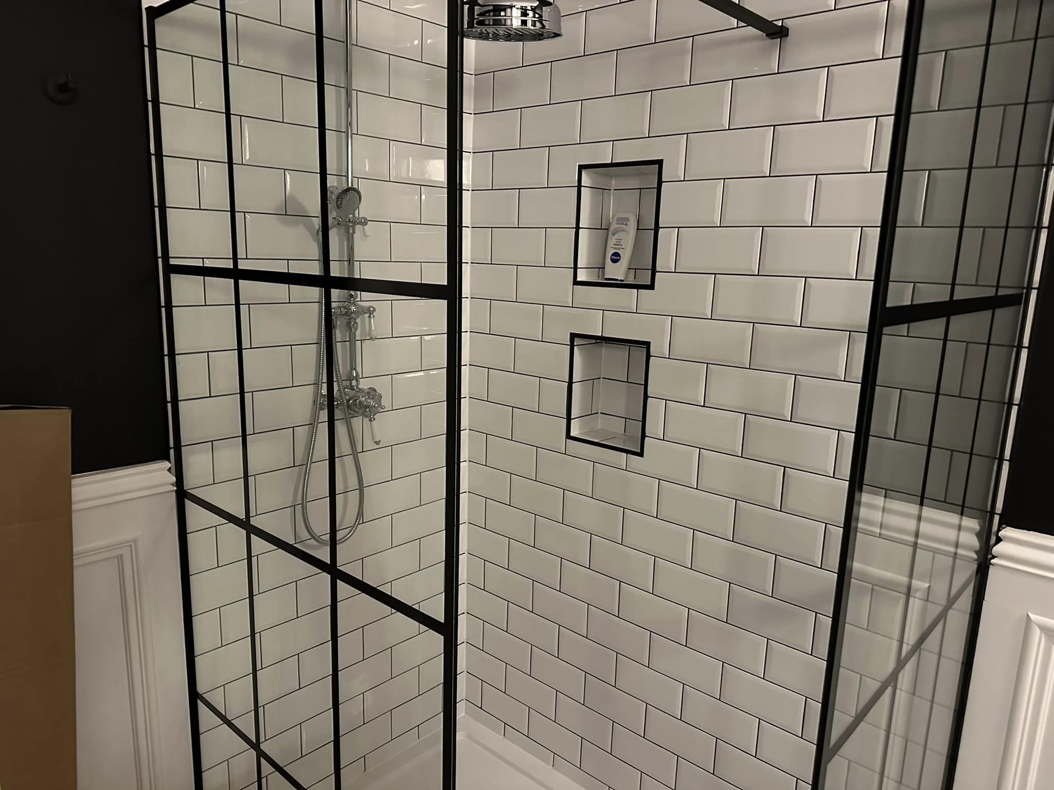 Black and white shower