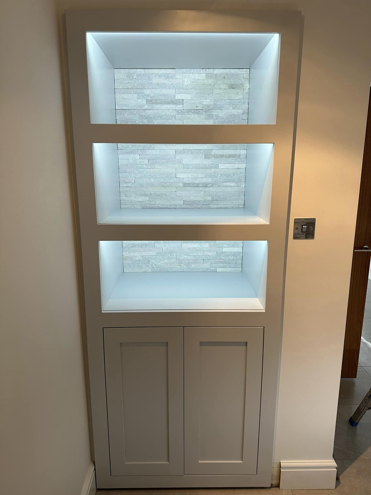 bespoke cabinet with LED lighting